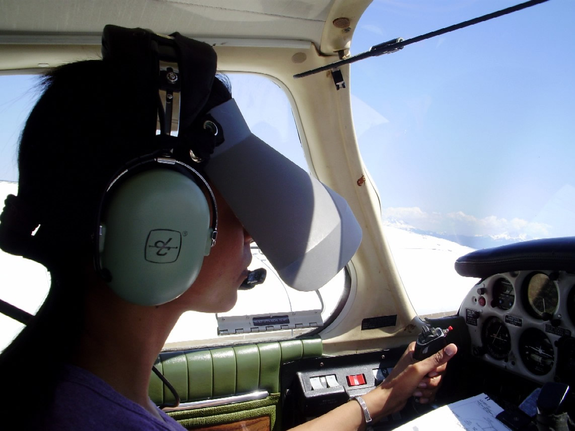 Sukhmani during her IFR training in Seneca GURW.  Langley Flying School.